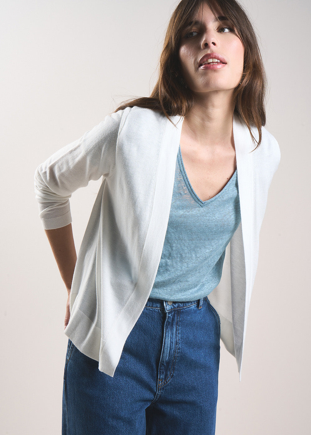 GALDY Long-sleeved cardigan without buttons - 4 - Sud Express - Sud Express