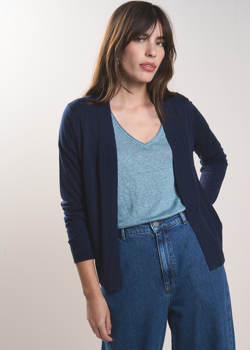 GALDY Long-sleeved cardigan without buttons - 4 - Sud Express - Sud Express