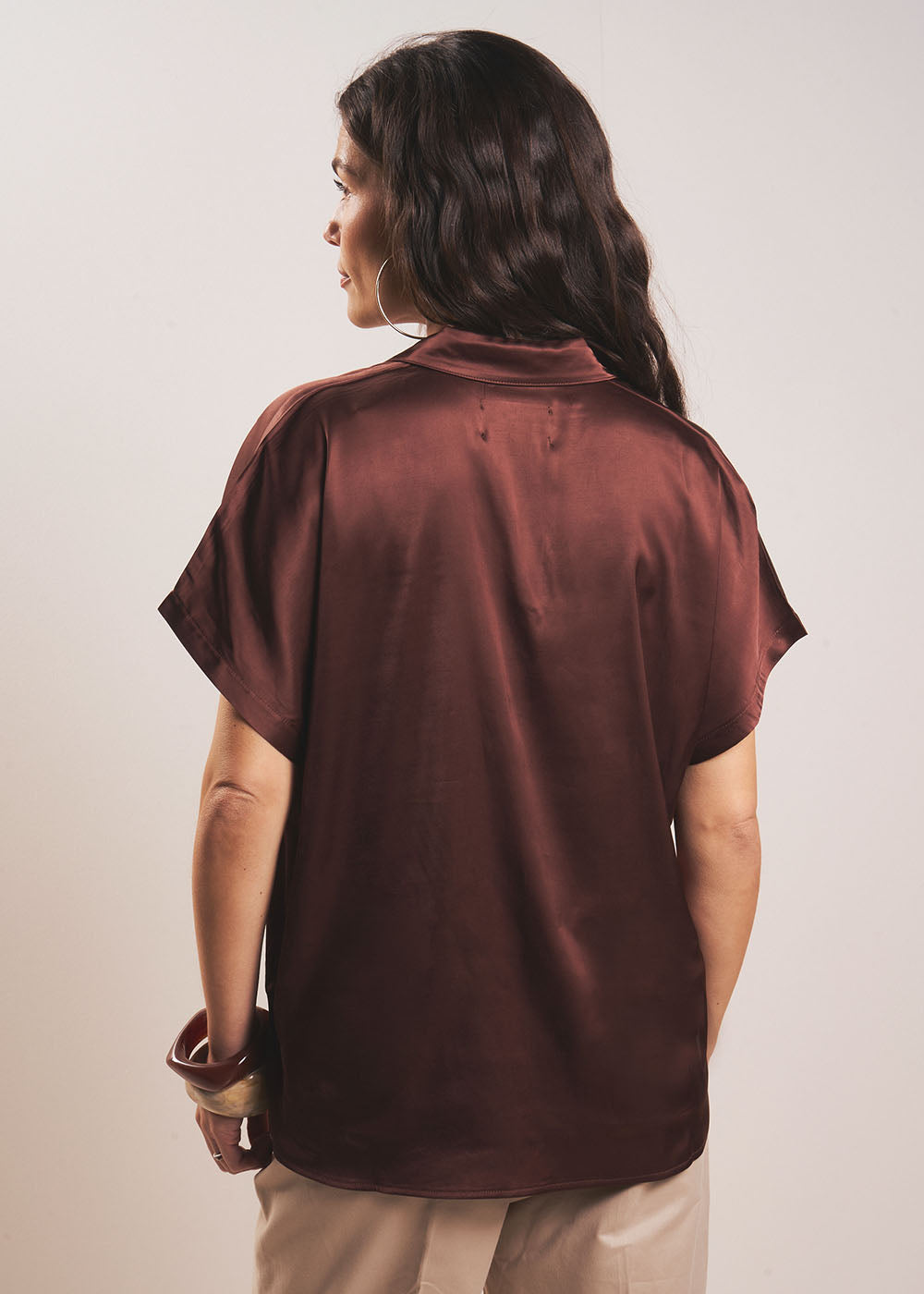 TOSKANO Satin Fluid Blouse - 3 - Sud Express - Sud Express