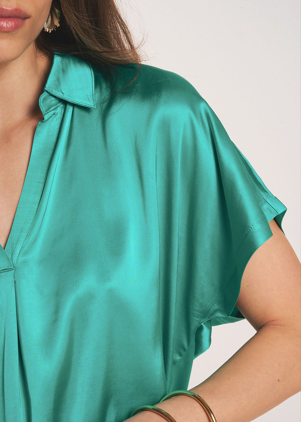 TOSKANO Satin Fluid Blouse - 2 - Sud Express - Sud Express