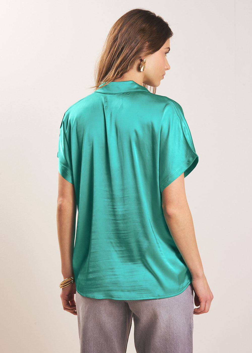 TOSKANO Satin Fluid Blouse - 3 - Sud Express - Sud Express