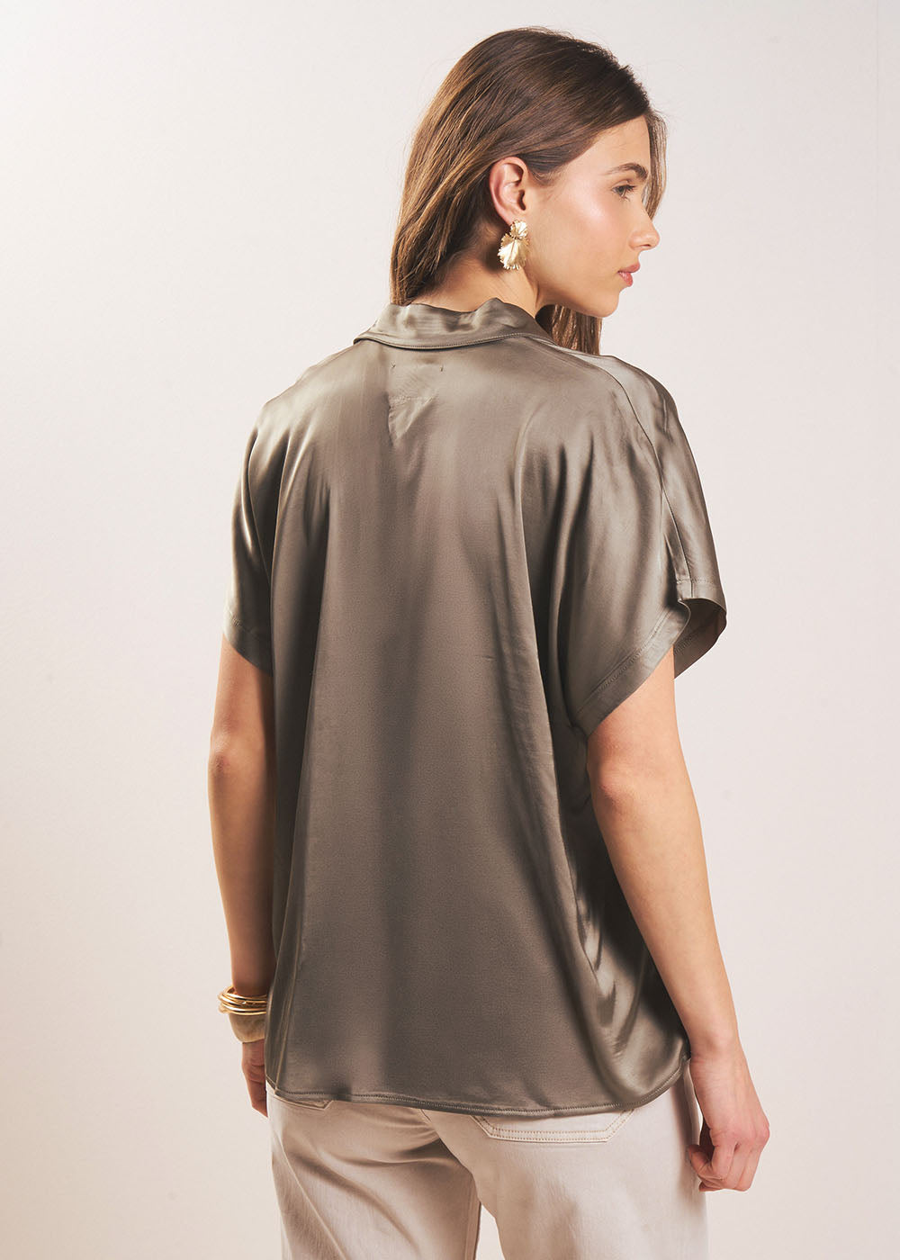 TOSKANO Satin Fluid Blouse - 3 - Sud Express - Sud Express