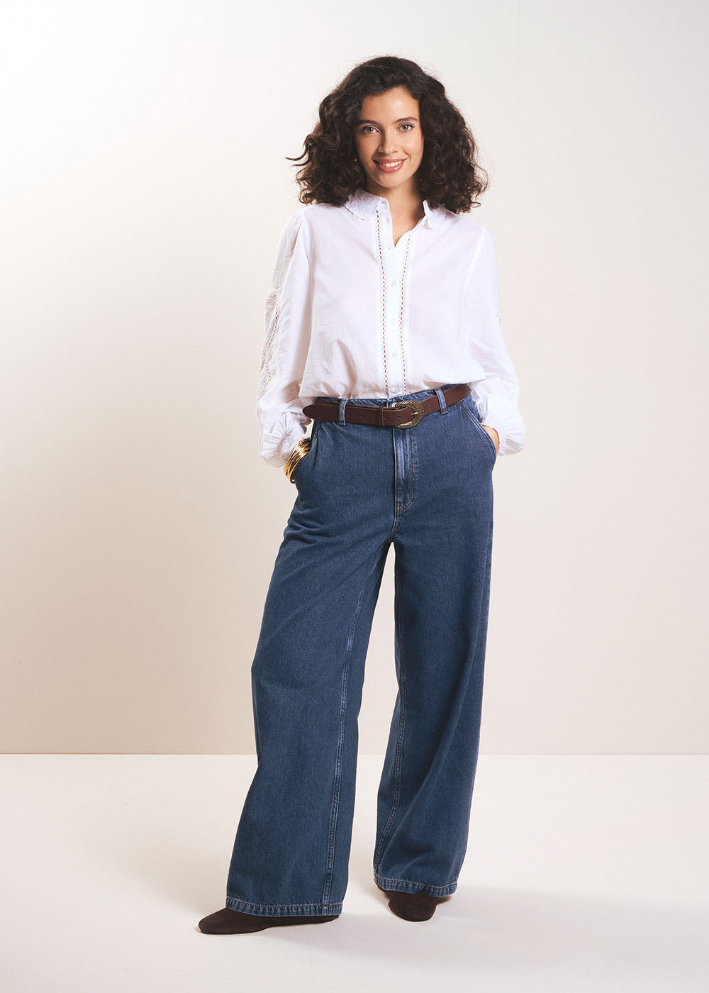 SANDY High-waisted trousers with very wide legs - 1 - Sud Express - Sud Express