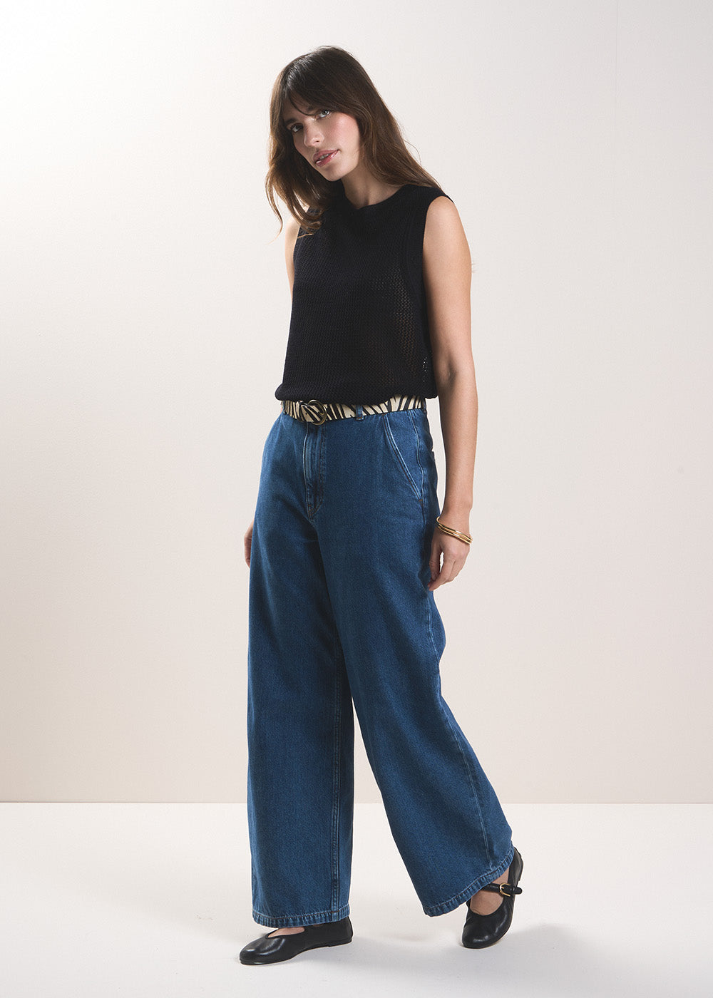SANDY High-waisted trousers with very wide legs - 1 - Sud Express - Sud Express