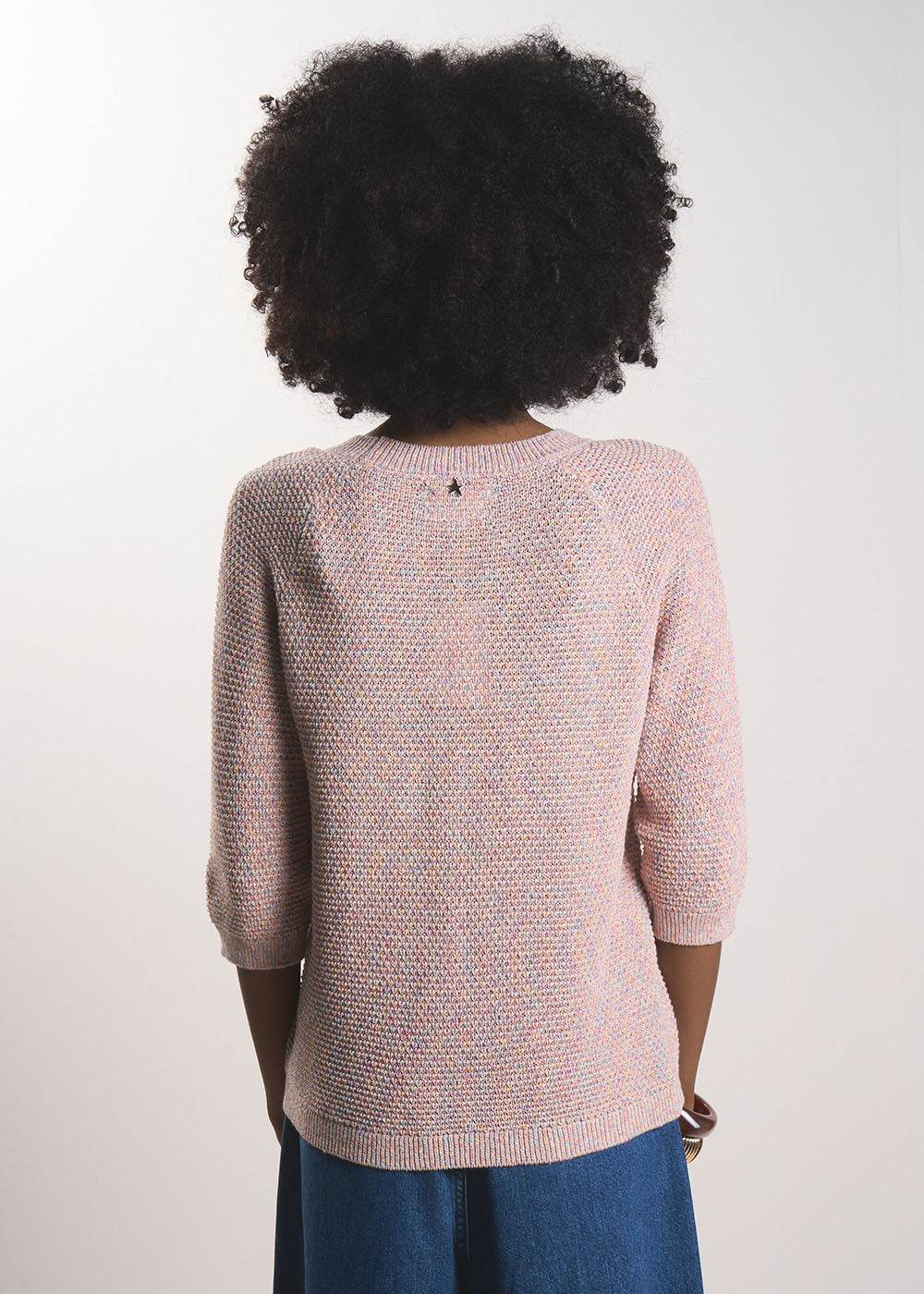 MATAMYA  Round neck jumper in cotton and linen  - 3 - Sud Express - Sud Express