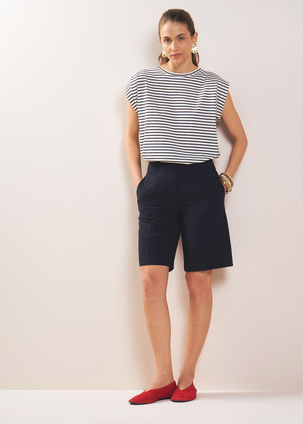 PONTATY Crepe Bermuda shorts - 1 - Sud Express - Sud Express
