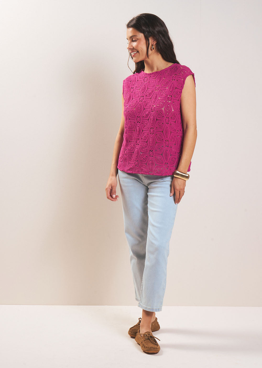 TIMALOU Guipure lace top with a button-up back - 1 - Sud Express - Sud Express