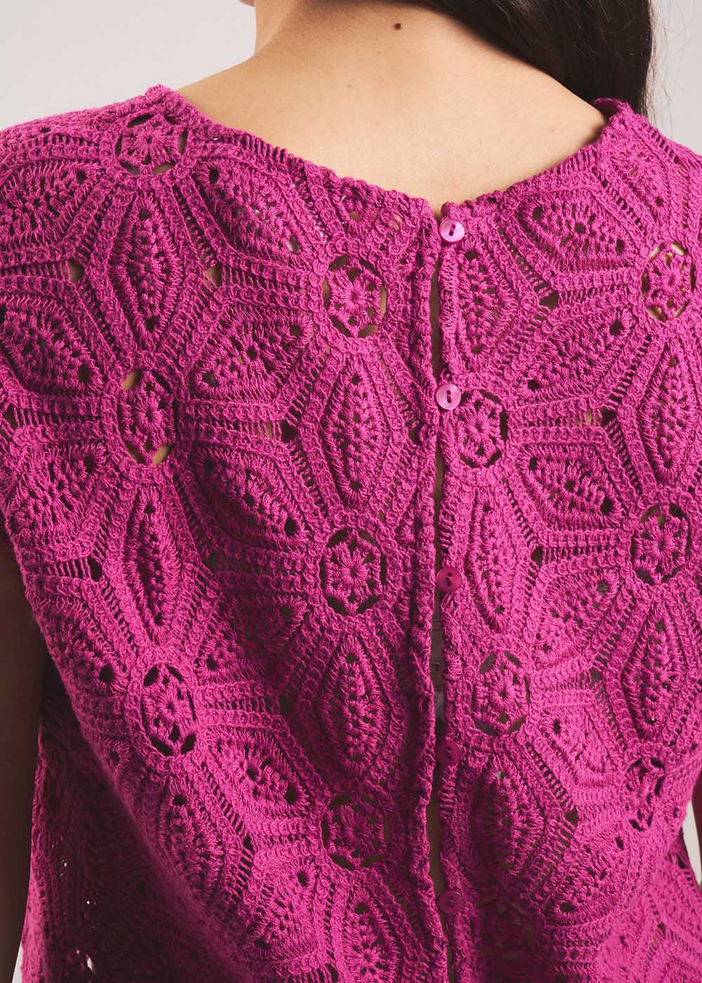 TIMALOU Guipure lace top with a button-up back - 4 - Sud Express - Sud Express