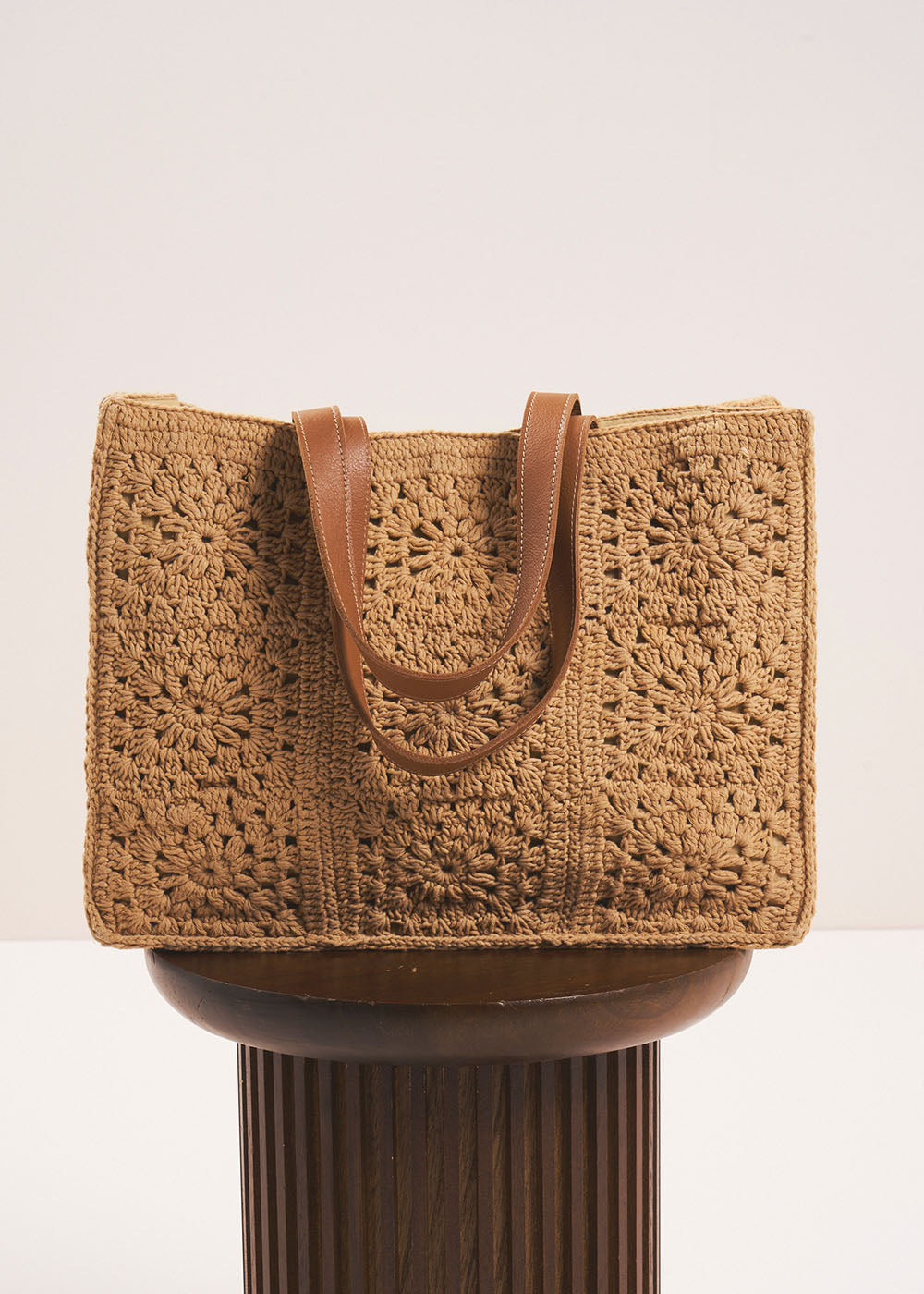 SYANE Crochet bag with leather handles - 3 - Sud Express - Sud Express