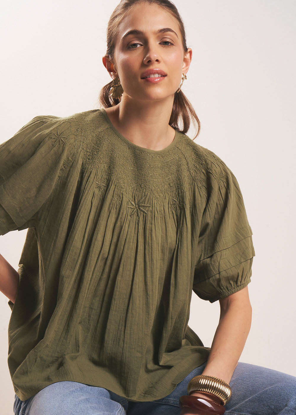 TELYO Smocked blouse - 3 - Sud Express - Sud Express
