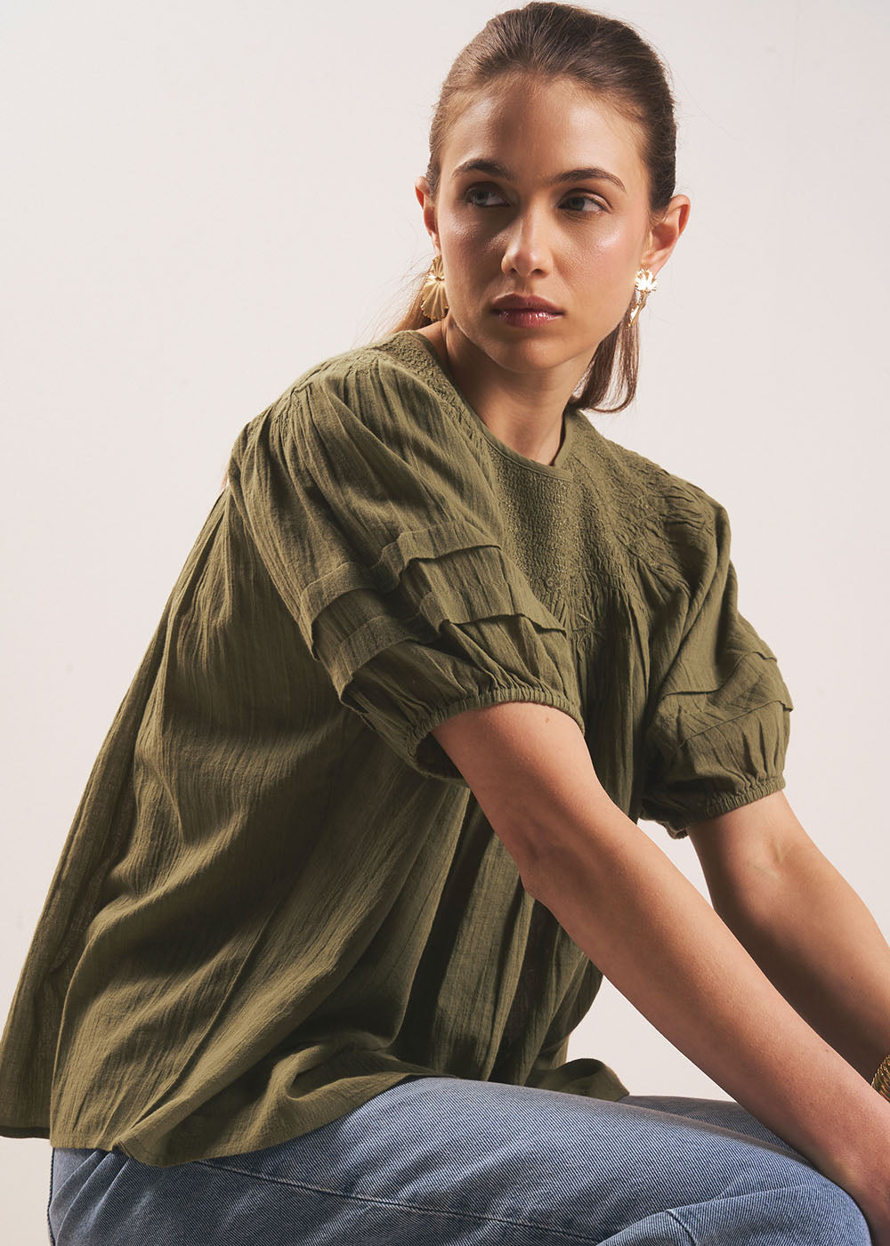 TELYO Smocked blouse - 2 - Sud Express - Sud Express
