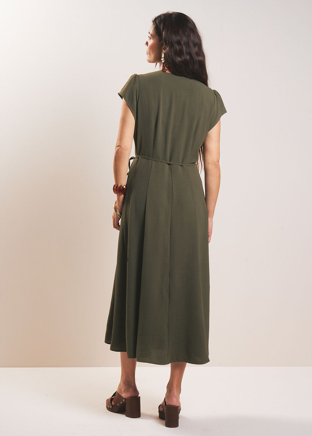 strapless open back dress Maya Plus Size Green Embellished Maxi Dress with Sash Belt