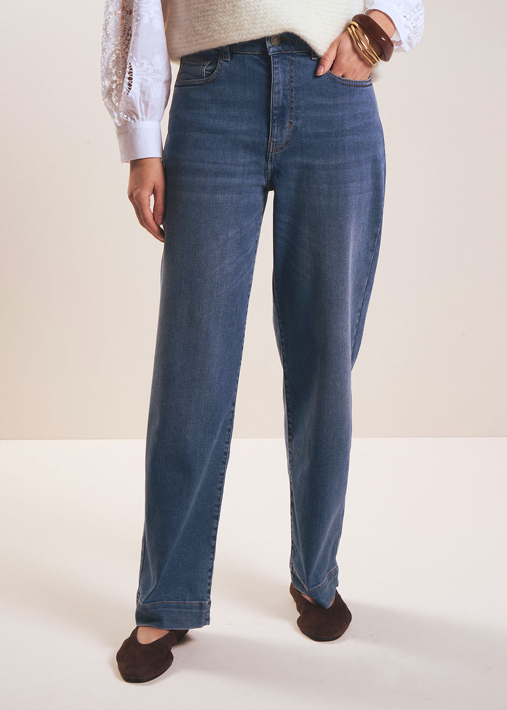 BLOOM Wide-leg boyfriend jeans - 1 - Sud Express - Sud Express