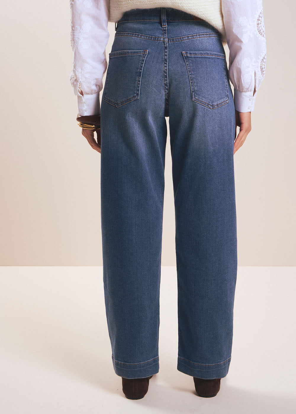 BLOOM MEDIUM STONE Wide-leg boyfriend jeans - 3 - Sud Express - Sud Express