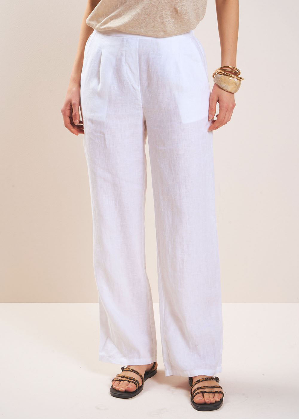 PASKO Straight-leg linen pants - 3 - Sud Express - Sud Express