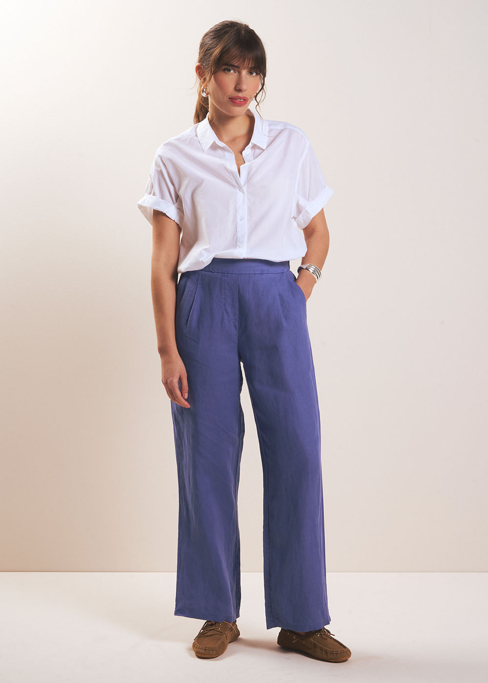 PASKO Straight-leg linen pants - 1 - Sud Express - Sud Express