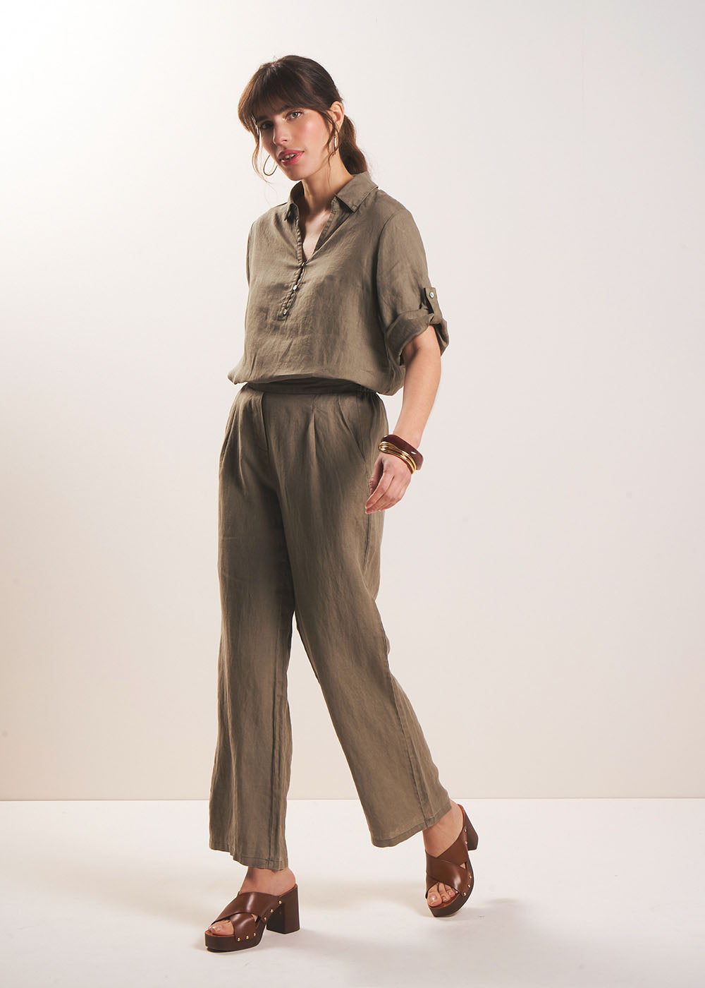 PASKO Straight-leg linen pants - 1 - Sud Express - Sud Express
