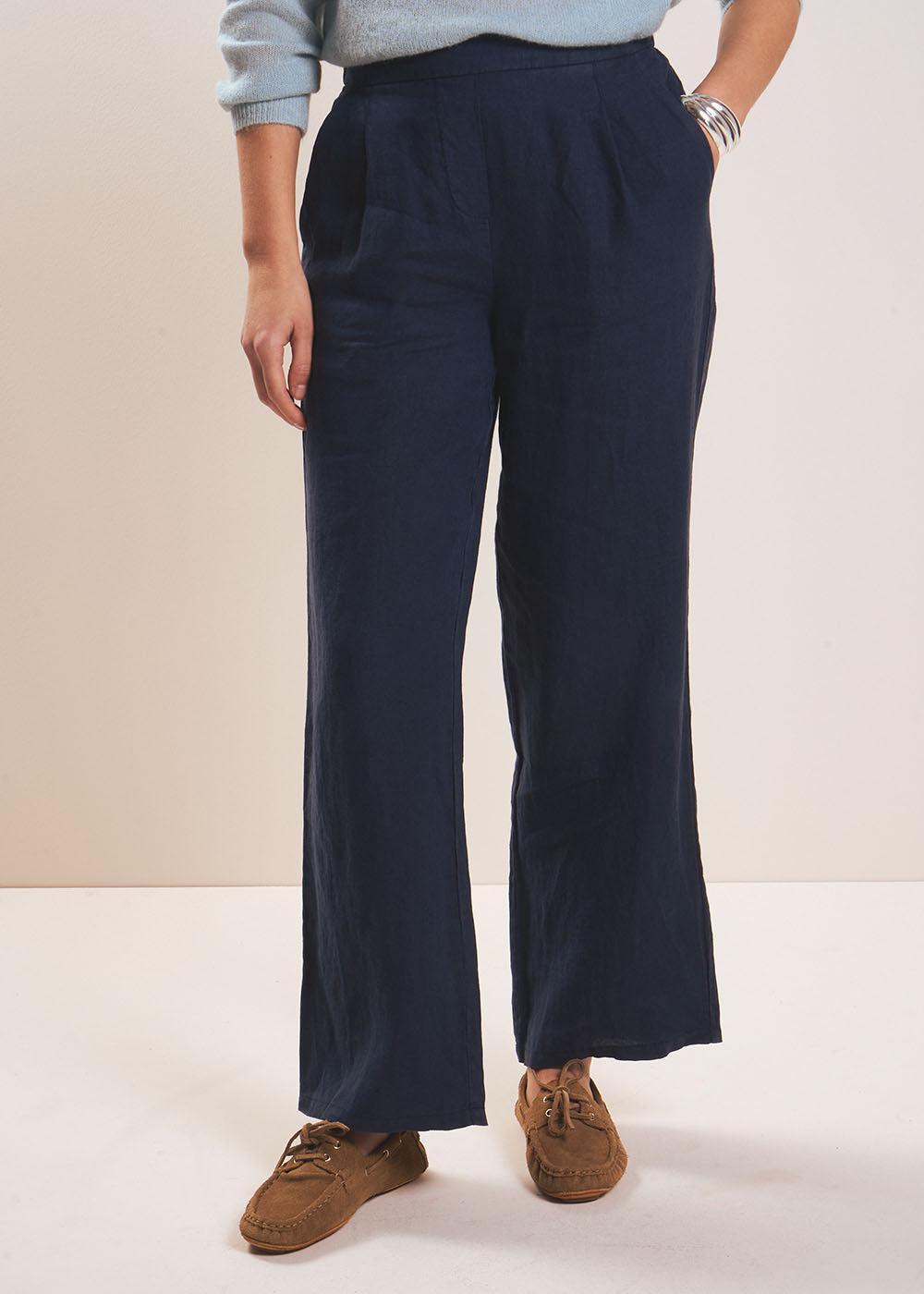 PASKO Straight-leg linen pants - 2 - Sud Express - Sud Express