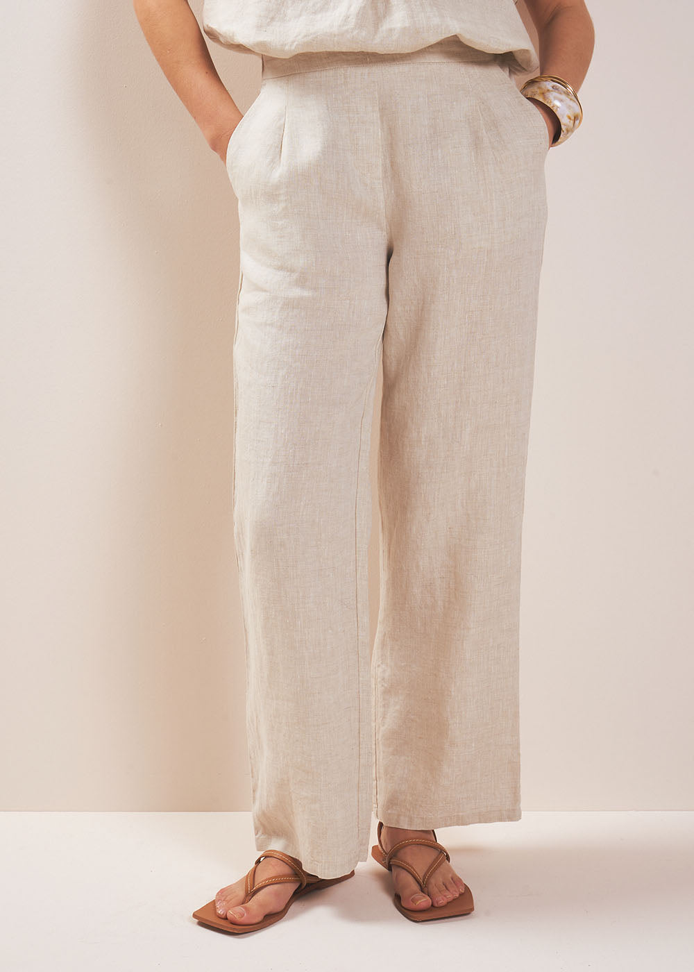 PASKO Straight-leg linen pants - 1 - Sud Express - Sud Express