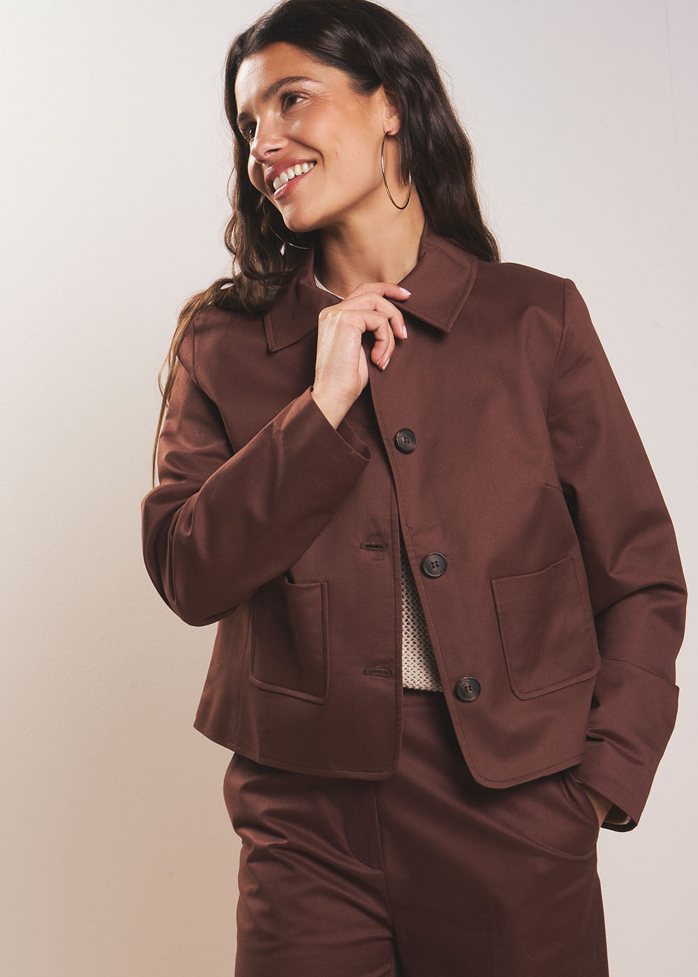 VEBORAH Short boxy cotton jacket - 1 - Sud Express - Sud Express