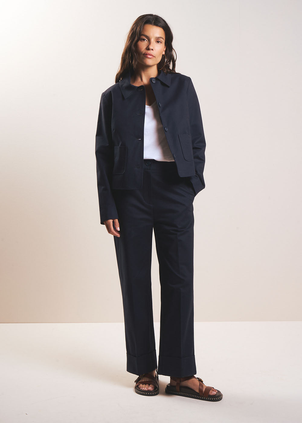VEBORAH Short boxy cotton jacket - 1 - Sud Express - Sud Express