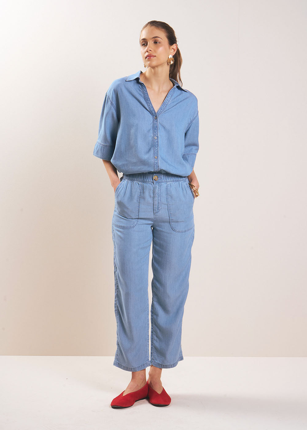 PAROSA Lyocell carrot trousers - 1 - Sud Express - Sud Express