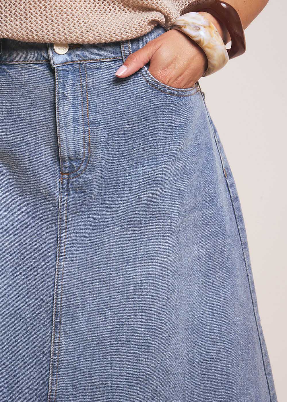 JUSTICE Denim midi skirt - 2 - Sud Express - Sud Express