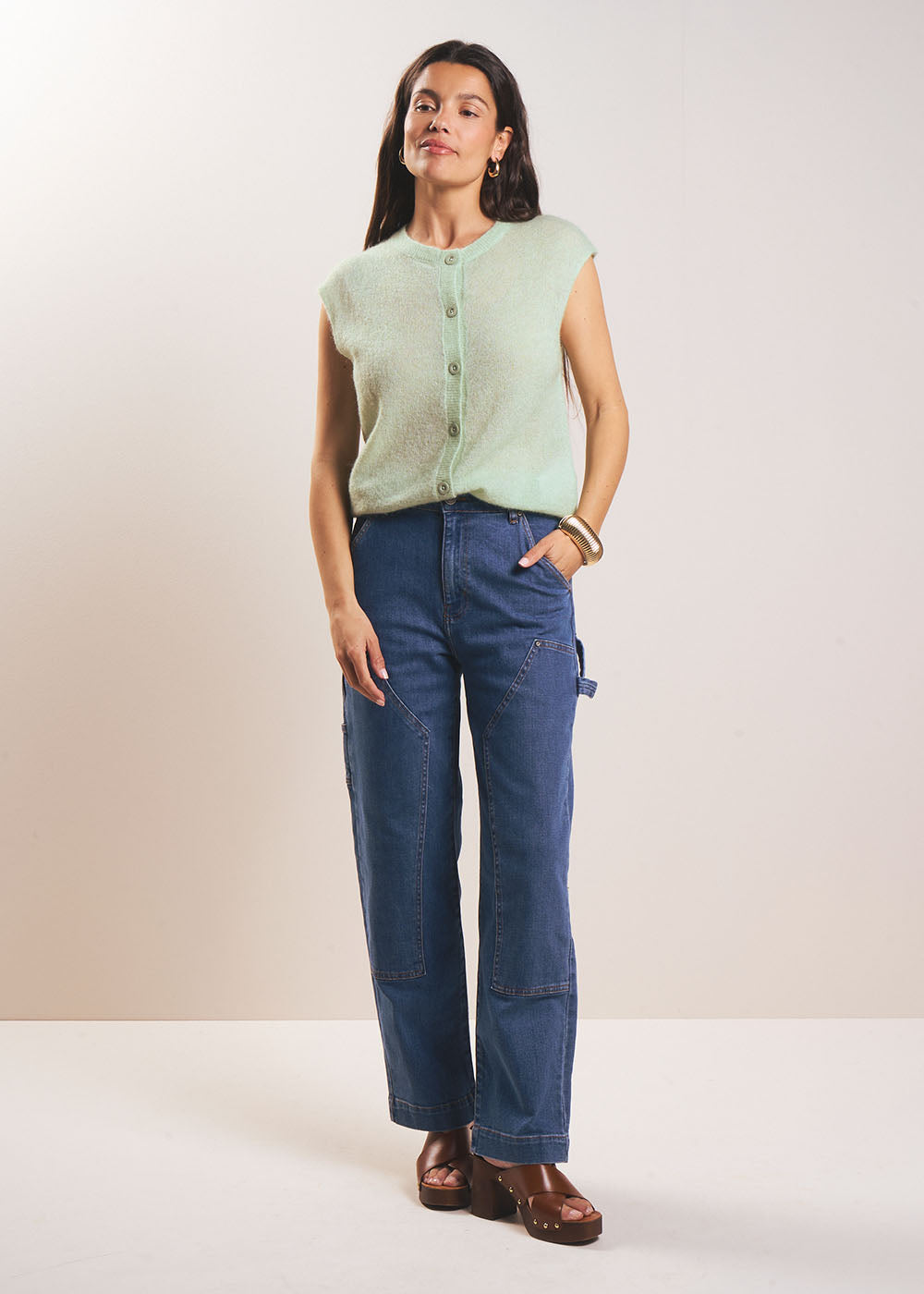 Mini Jupe Sud Express Taille 36 En Jean Bleu Délavé - Très Bon état