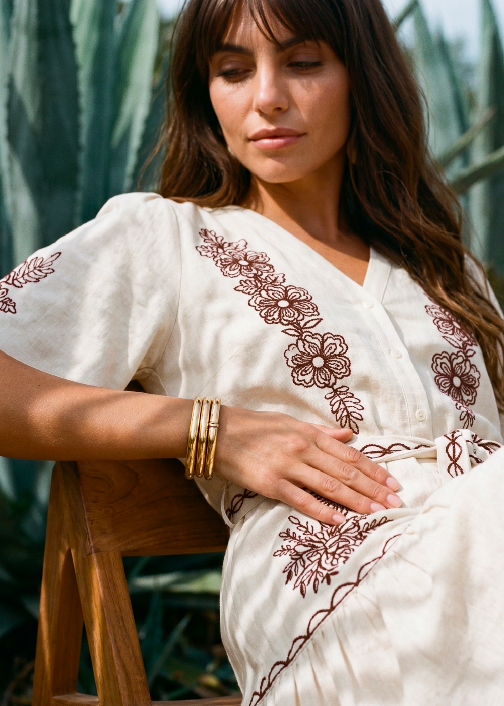 ROSACE Short embroidered linen and cotton dress - 1 - Sud Express - Sud Express