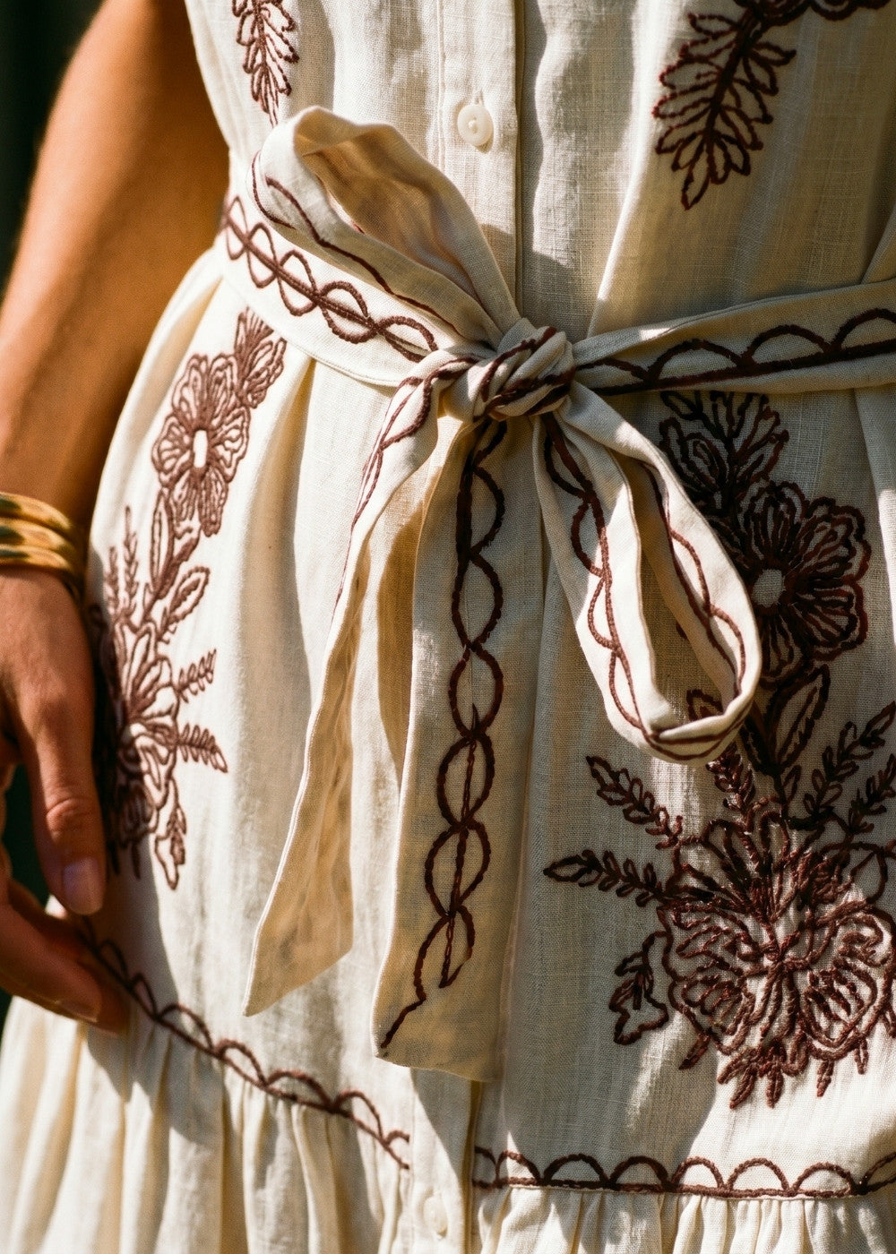ROSACE Short embroidered linen and cotton dress - 2 - Sud Express - Sud Express