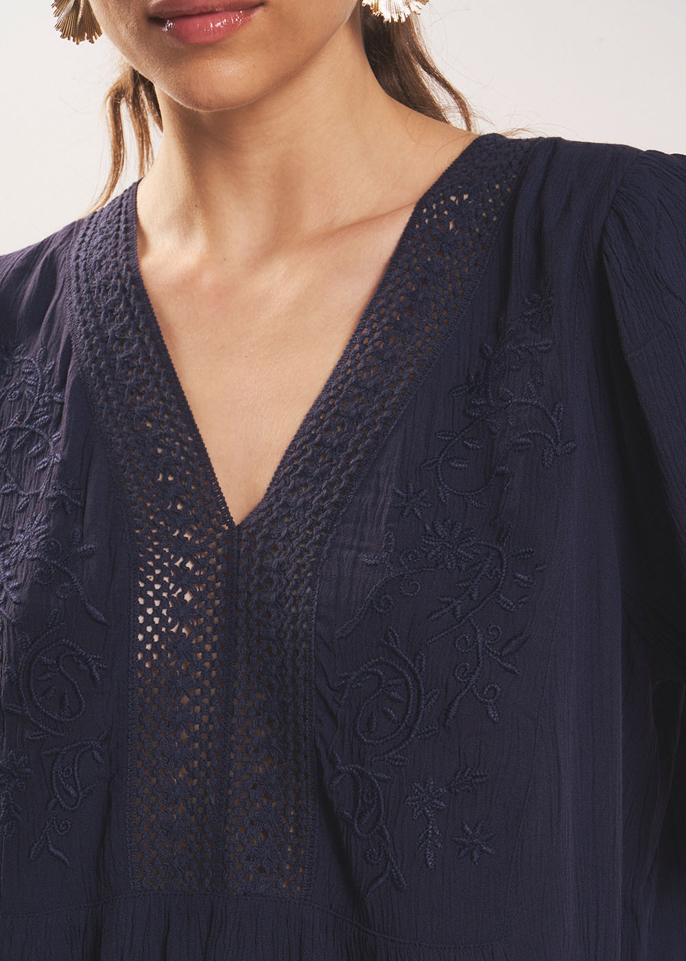 TALIZIA Embroidered cotton gauze top - 2 - Sud Express - Sud Express