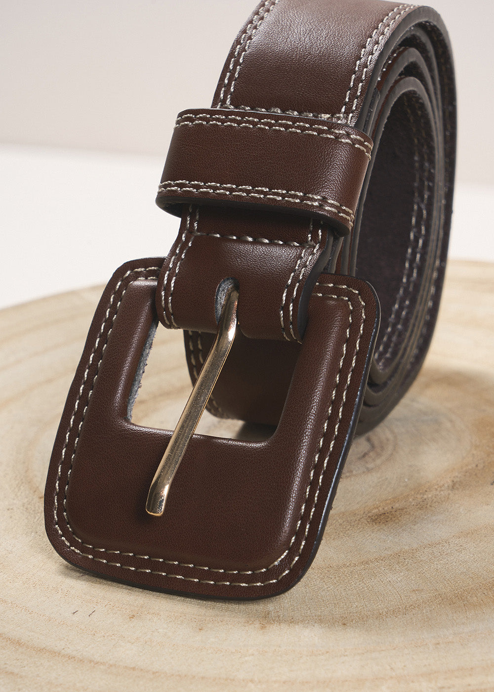 CARMY Leather belt with square buckle - 1 - Sud Express - Sud Express