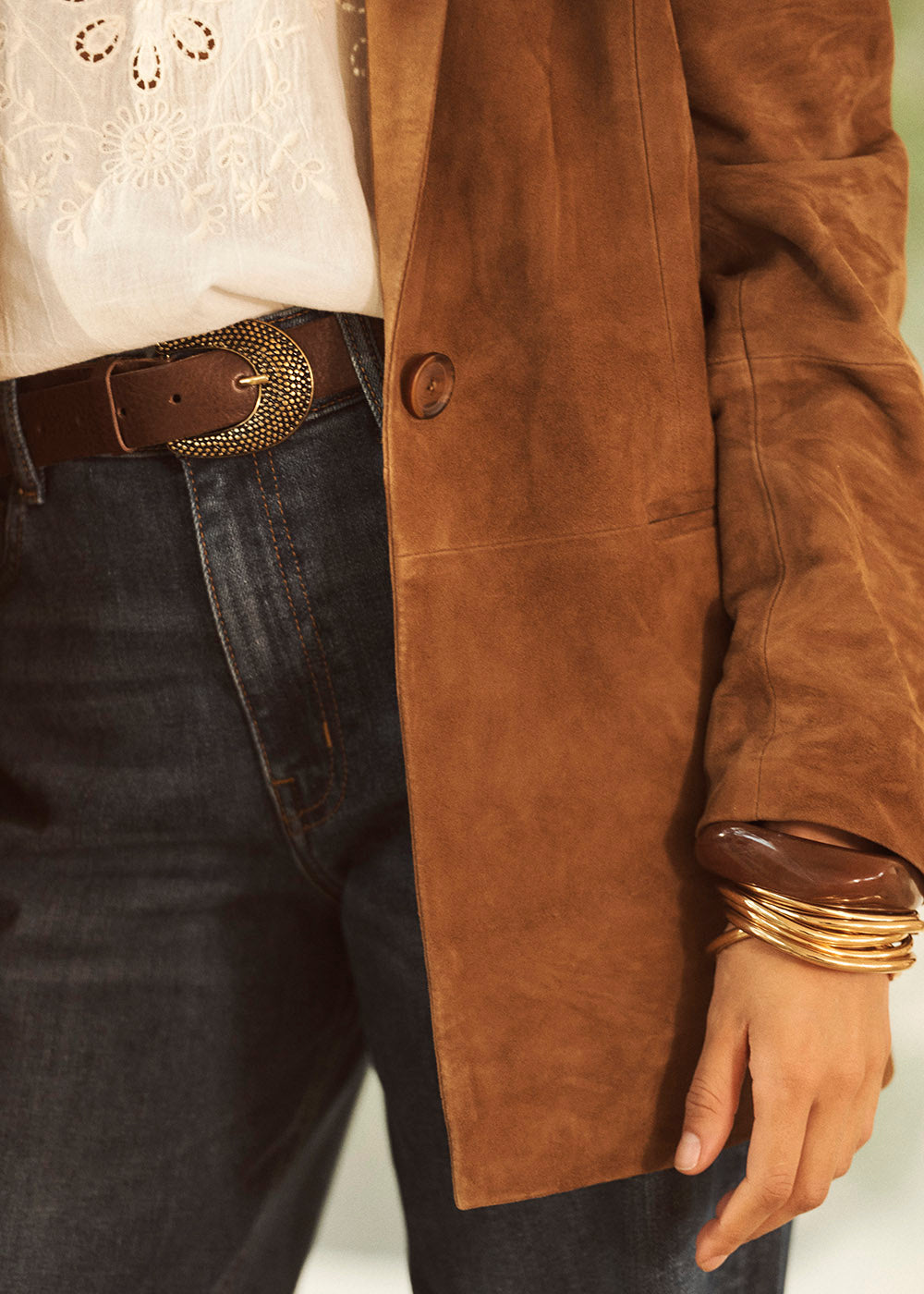 CEPIA Leather belt with textured buckle - 3 - Sud Express - Sud Express