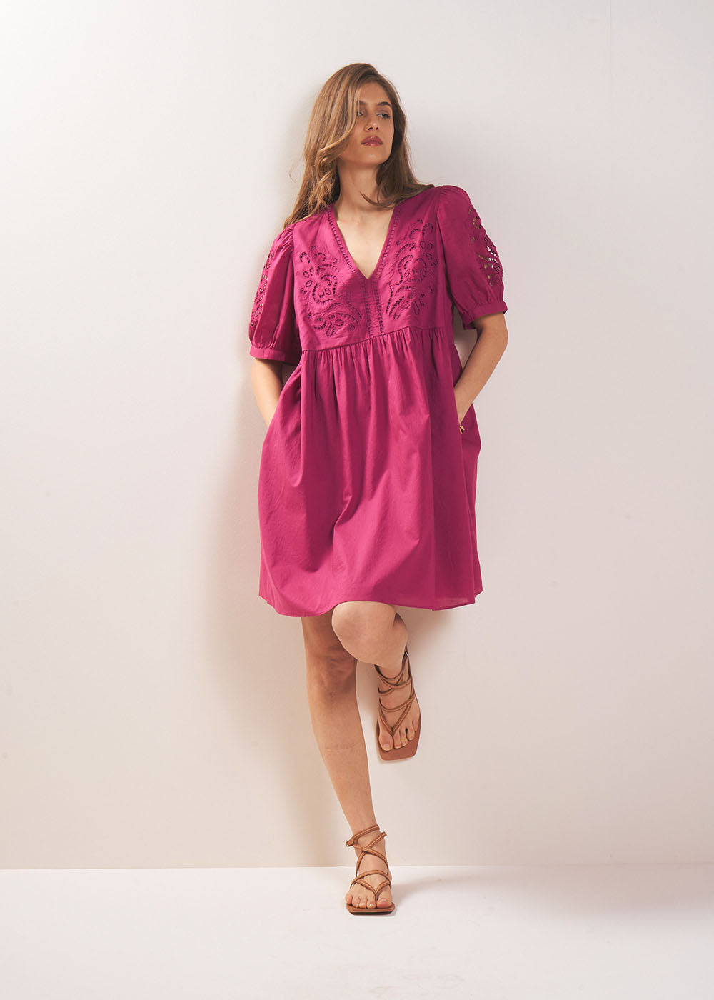 ROCMANA Short embroidered cotton dress - 1 - Sud Express - Sud Express