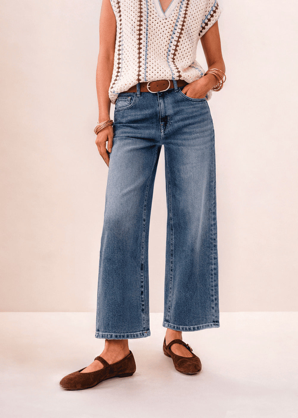 SUZY High-waisted wide-leg 7/8 jeans - 1 - Sud Express - Sud Express