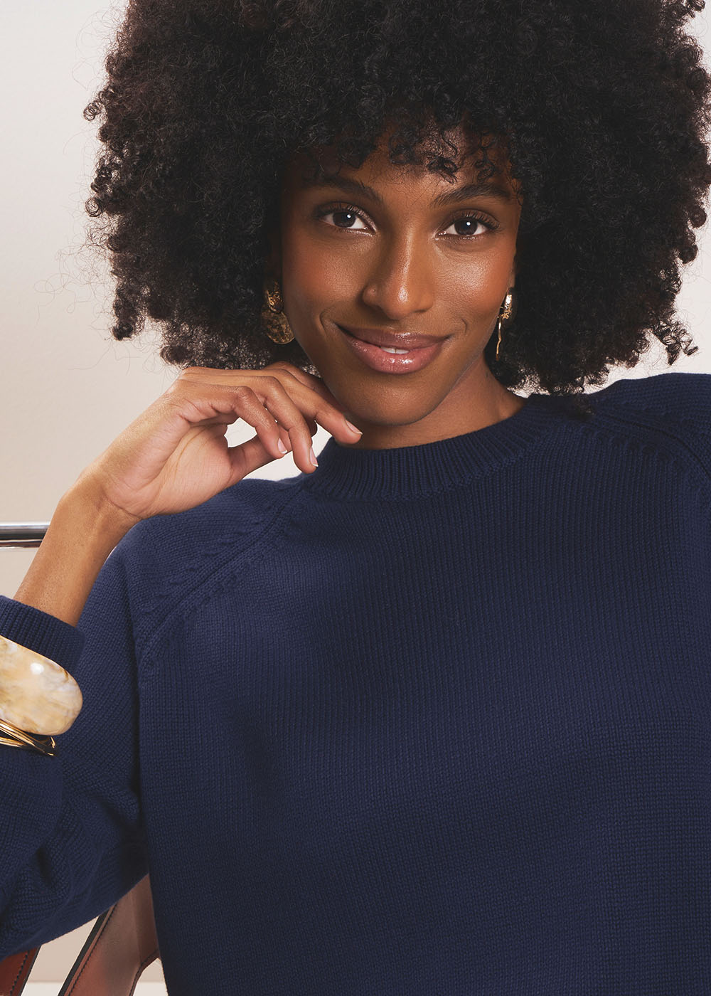 MOUNIALOU Round neck cotton jumper - 1 - Sud Express - Sud Express