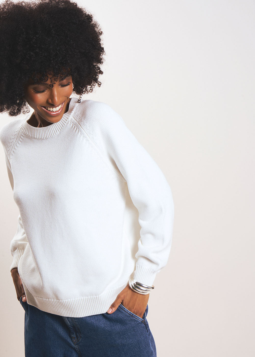 MOUNIALOU Round neck cotton jumper - 1 - Sud Express - Sud Express