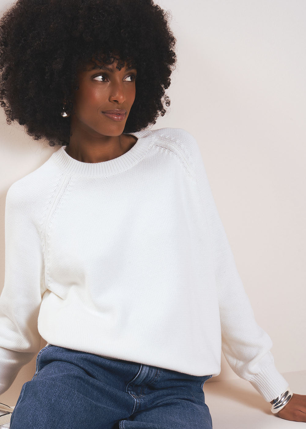 Round neck cotton jumper - Sud Express - 5 - Sud Express