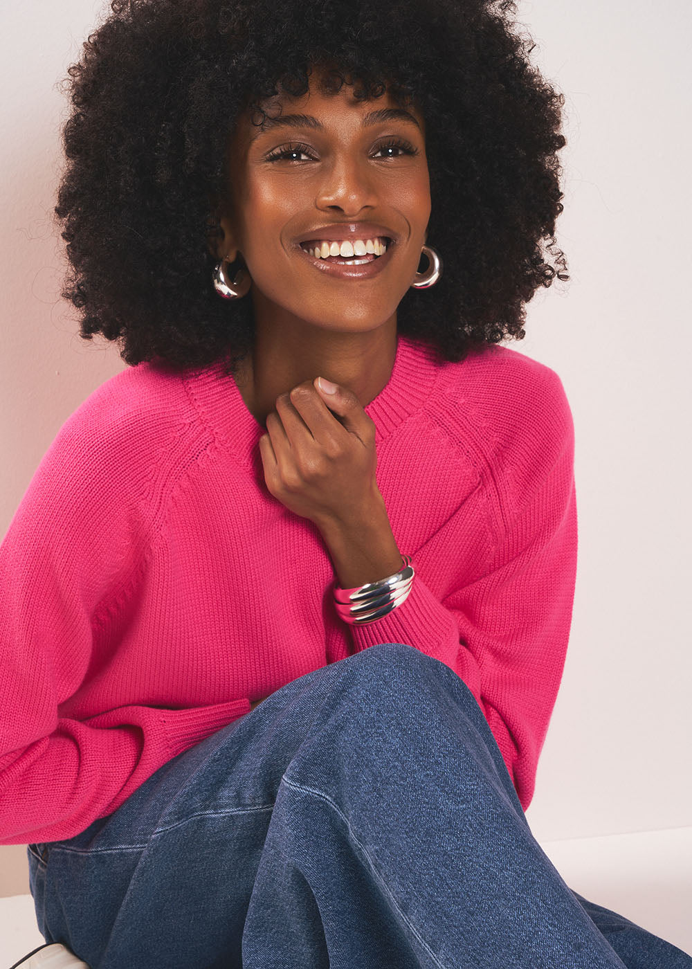 MOUNIALOU Round neck cotton jumper - 1 - Sud Express - Sud Express