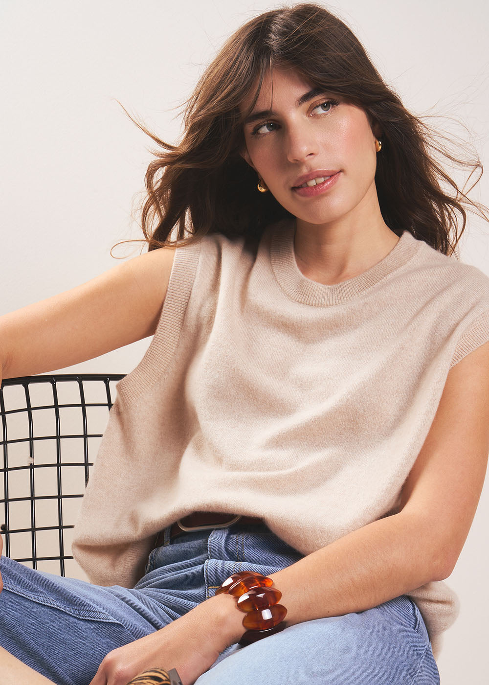 MARTANE Sleeveless cashmere jumper - 1 - Sud Express - Sud Express