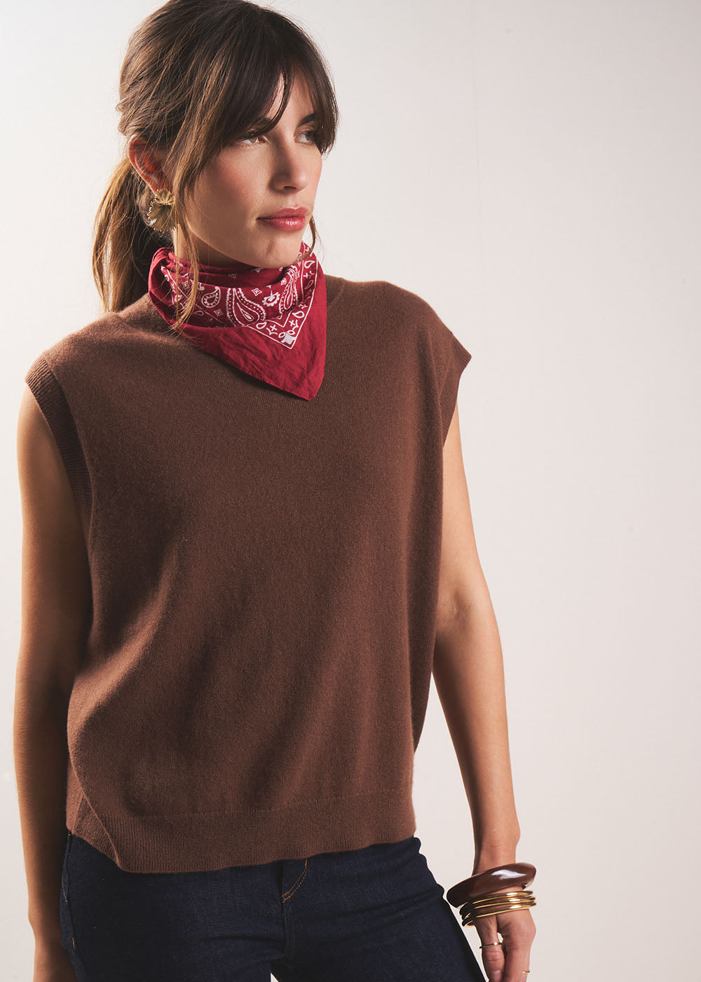 MARTANE Sleeveless cashmere jumper - 1 - Sud Express - Sud Express