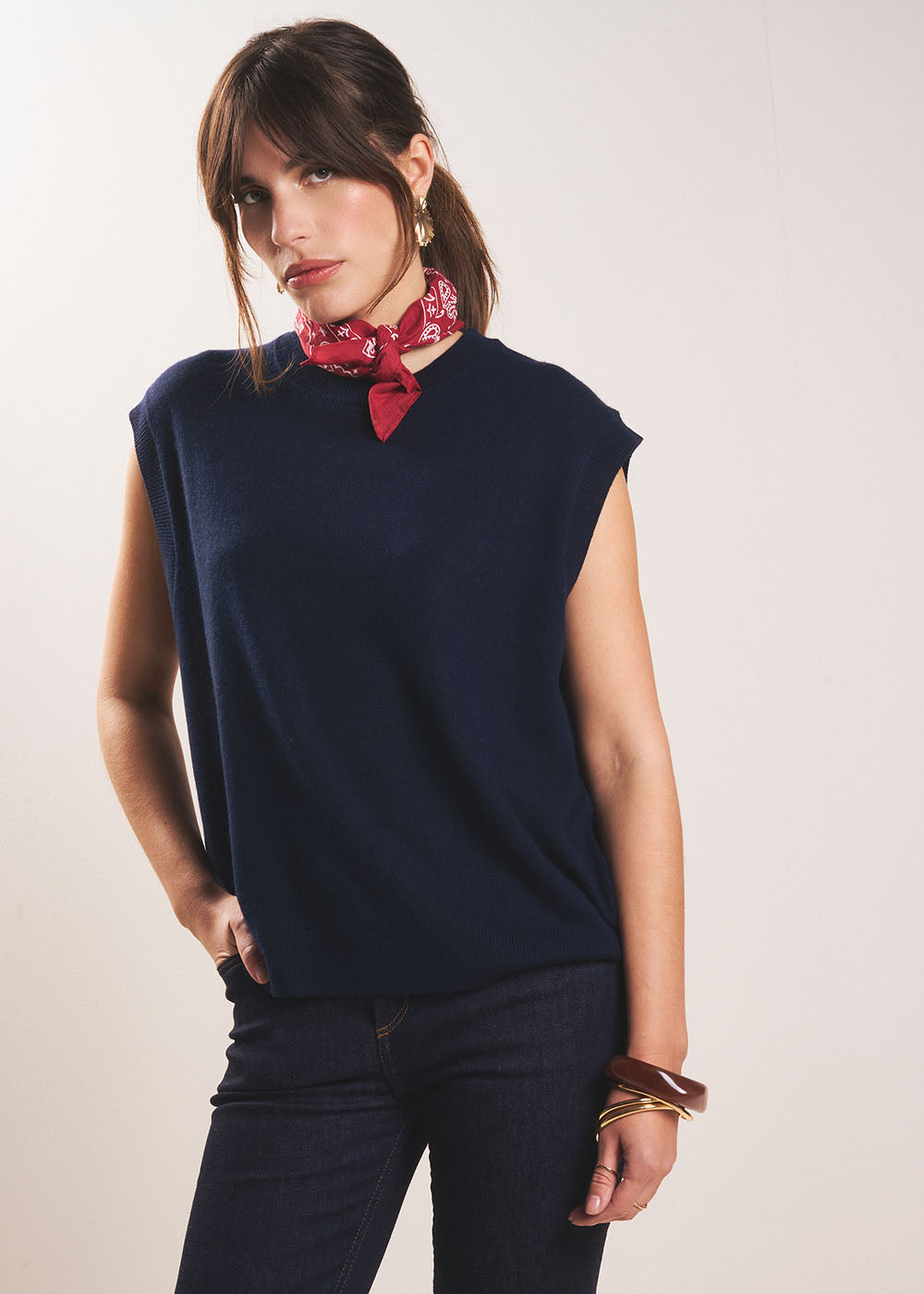 MARTANE Sleeveless cashmere jumper - 1 - Sud Express - Sud Express