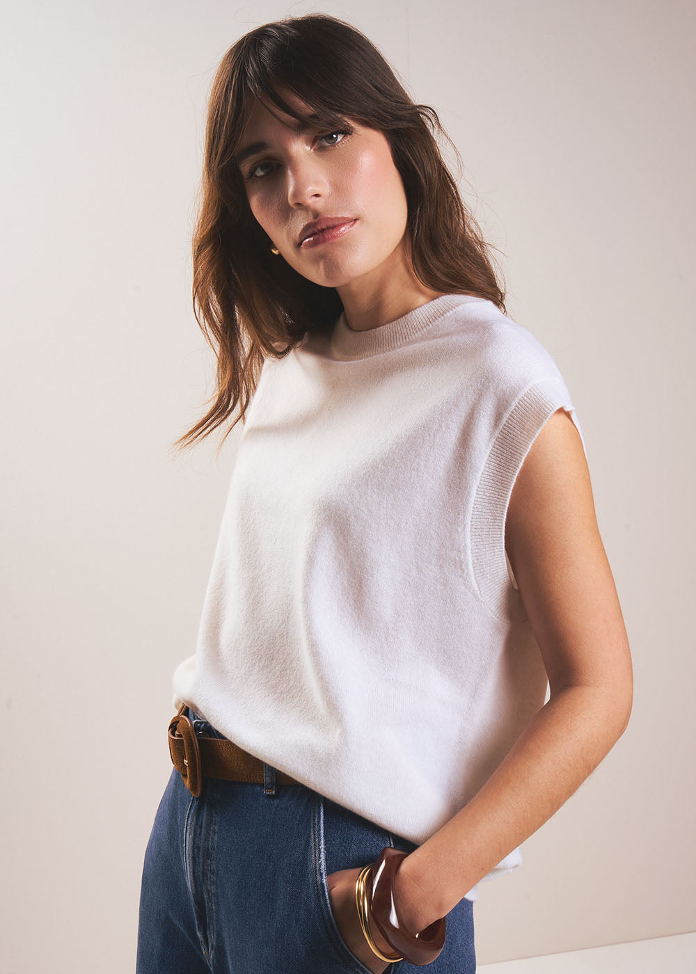 Sleeveless cashmere jumper - Sud Express - 4 - Sud Express