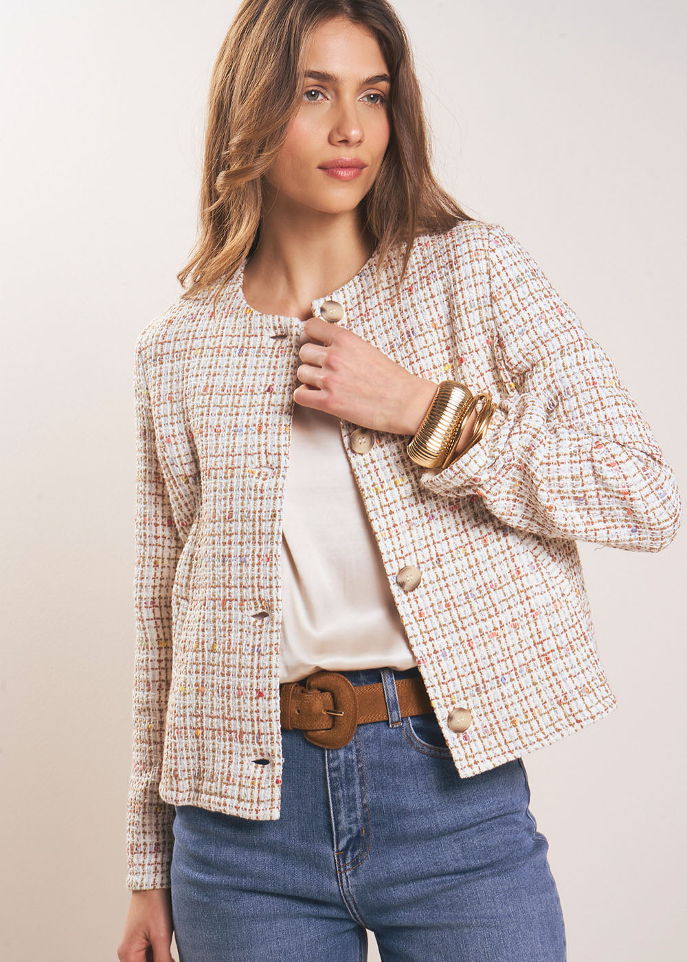 VELINA Structured tweed jacket - 1 - Sud Express - Sud Express