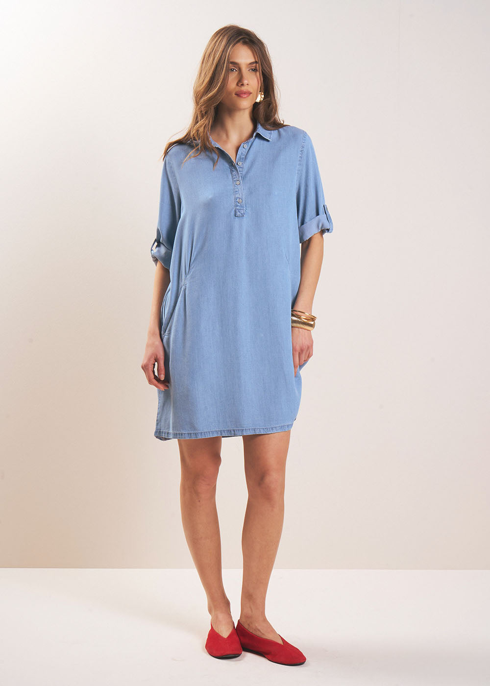 RAMYA Denim short dress - 1 - Sud Express - Sud Express
