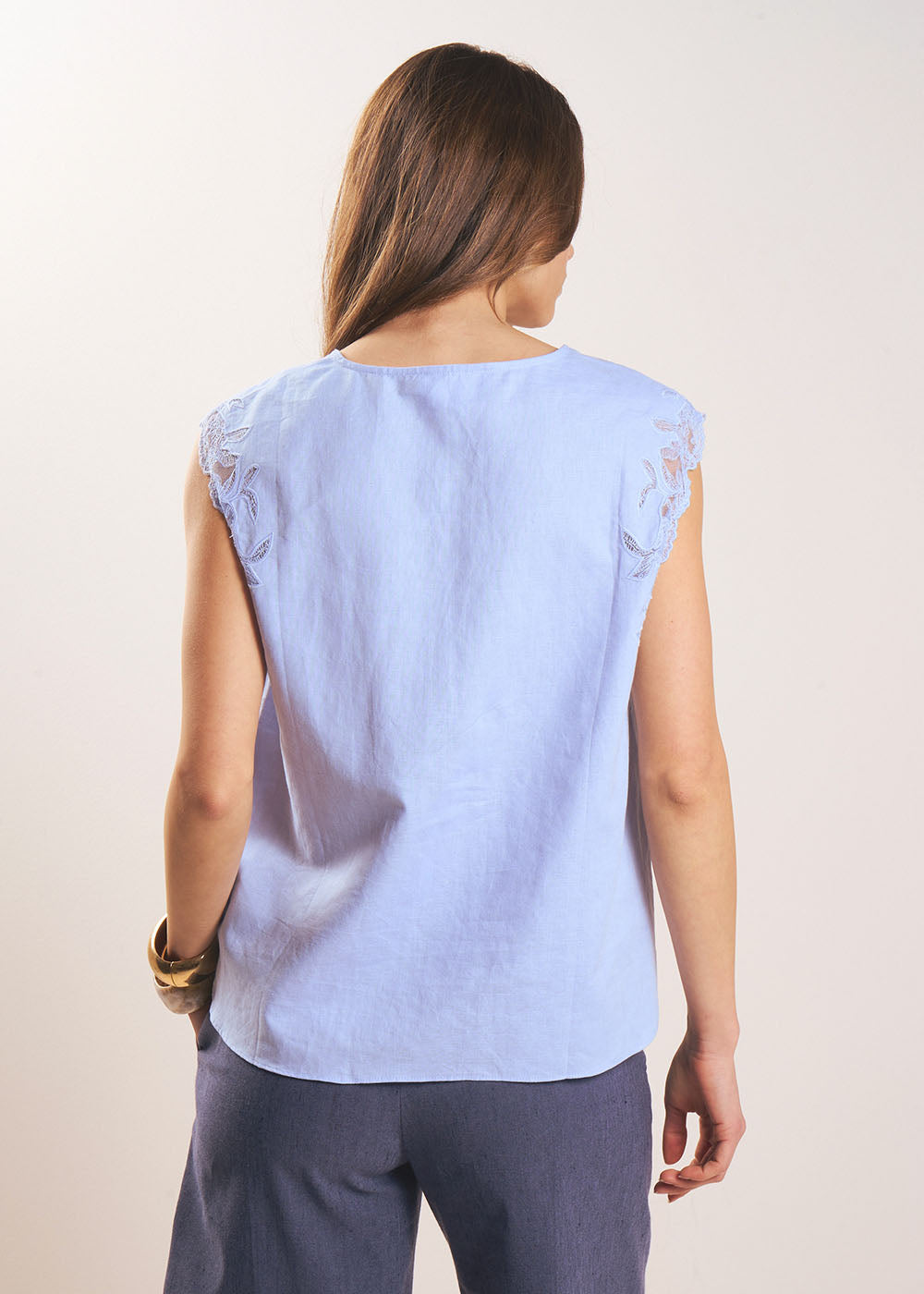 Lace insert top - Sud Express - 3 - Sud Express