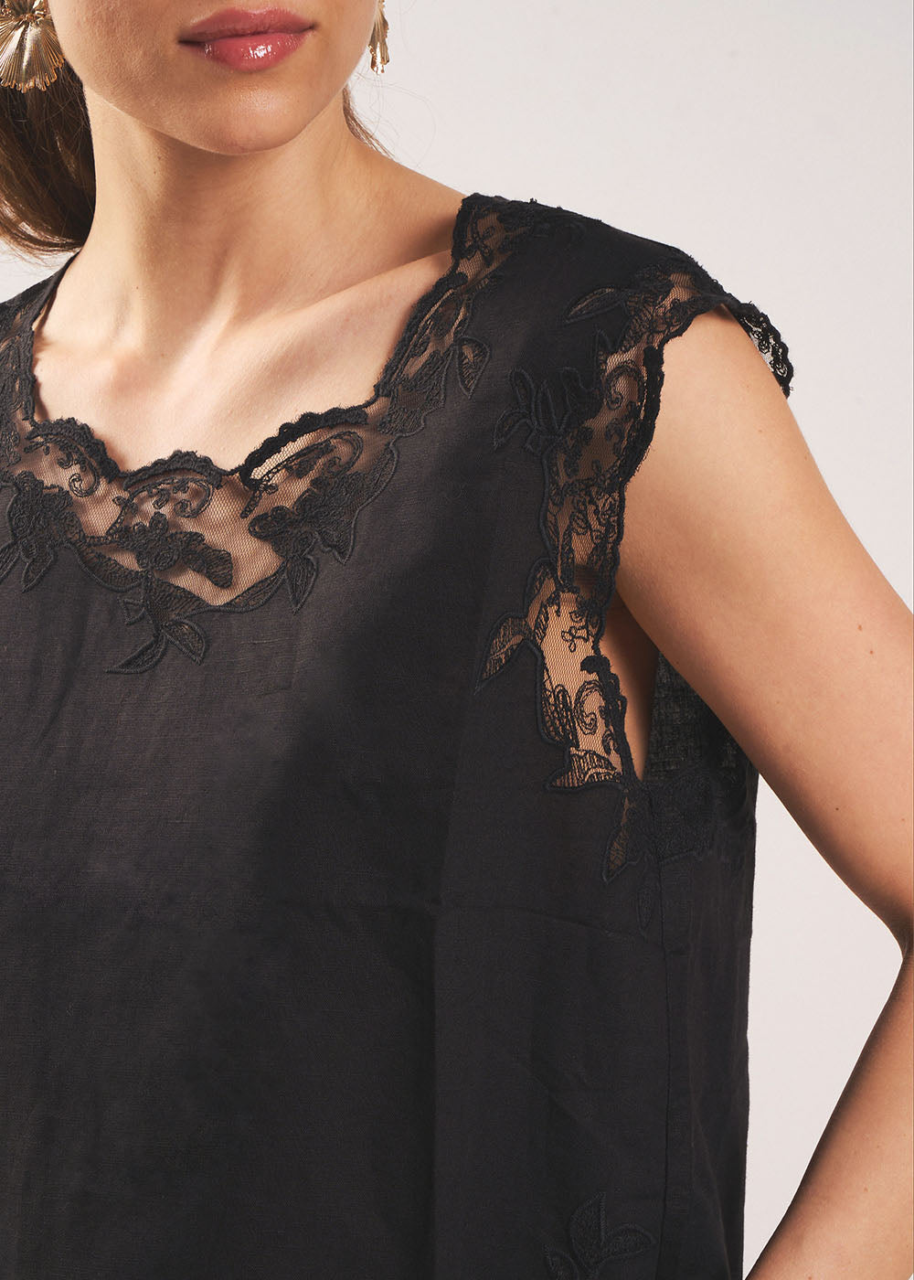 Lace insert top - Sud Express - 2 - Sud Express