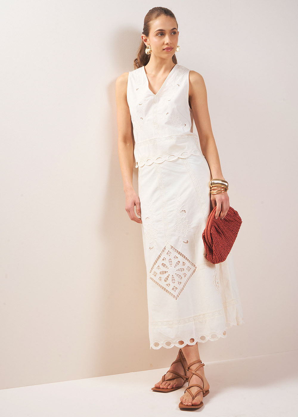 JASOPHIE Embroidered Long Skirt - 1 - Sud Express - Sud Express