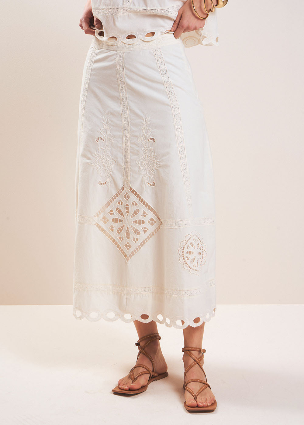JASOPHIE Embroidered Long Skirt - 2 - Sud Express - Sud Express