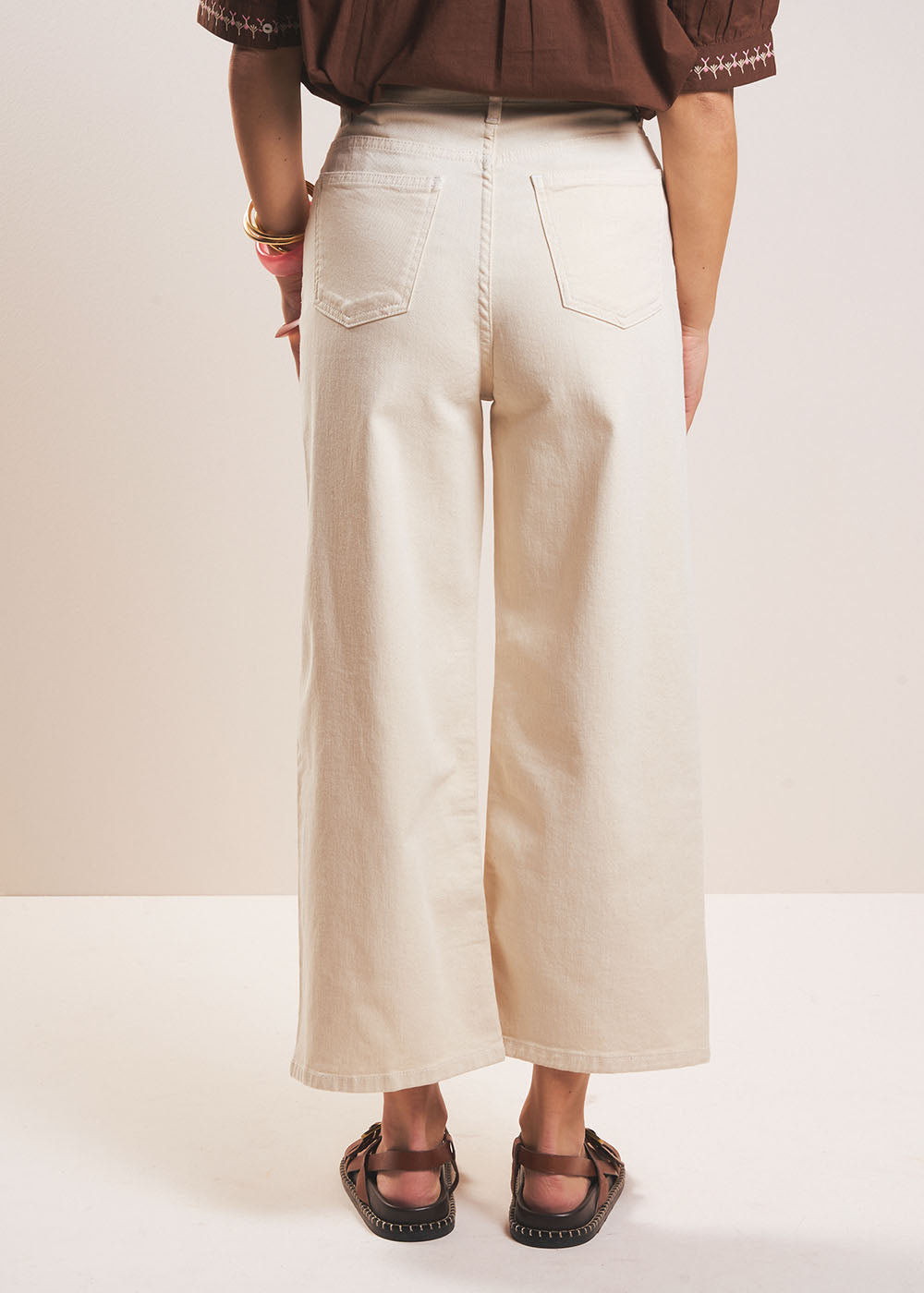 High-waisted wide-leg 7/8 jeans - Sud Express - 3 - Sud Express